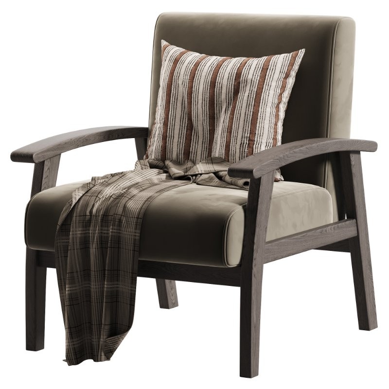 Modern Simple Style Solid Color Arm Chair - Image 5