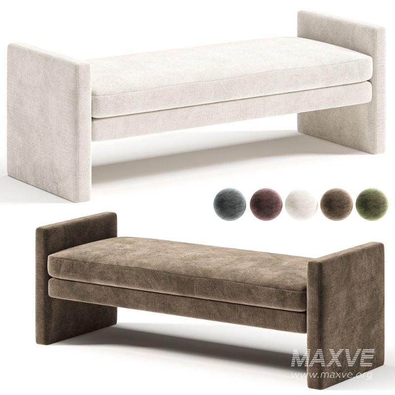 51.2 W Polyester Upholstered Bench - Image 3