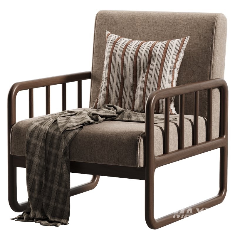 Simple Solid Color Arm Chair - Image 3