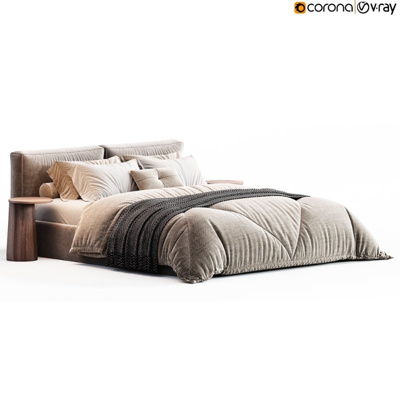 Foster Bed 180 Velvet Smoke By - Image 3