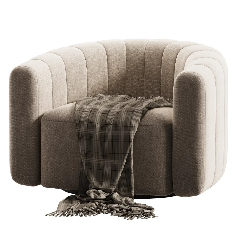 Fitz Channeled Green Velvet Swivel Chair - Image 4