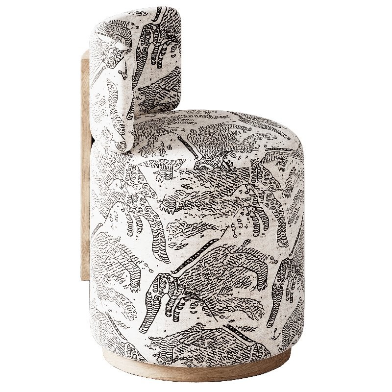 Modern Grand Swivel Dining Chairs and Magnus Round Wood Dining Table - Image 2