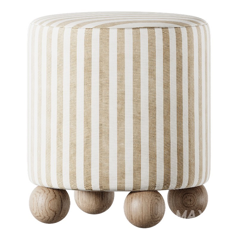 avito Striped pouf with round legs - Image 2