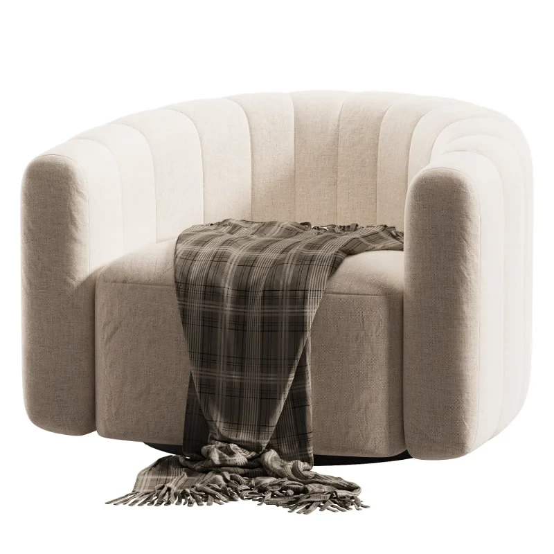 Fitz Channeled Green Velvet Swivel Chair - Image 6