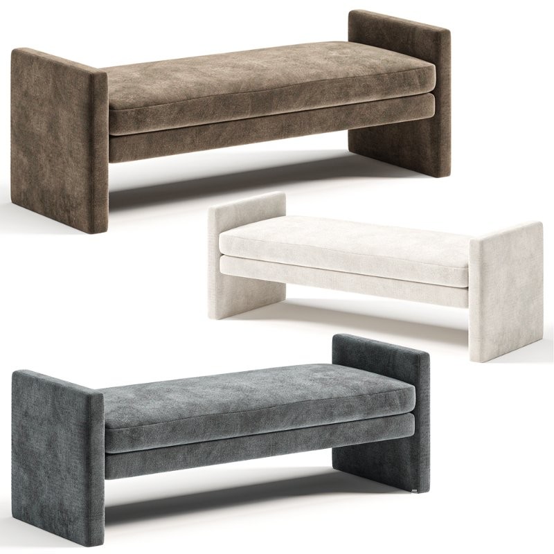 51.2 W Polyester Upholstered Bench - Image 6