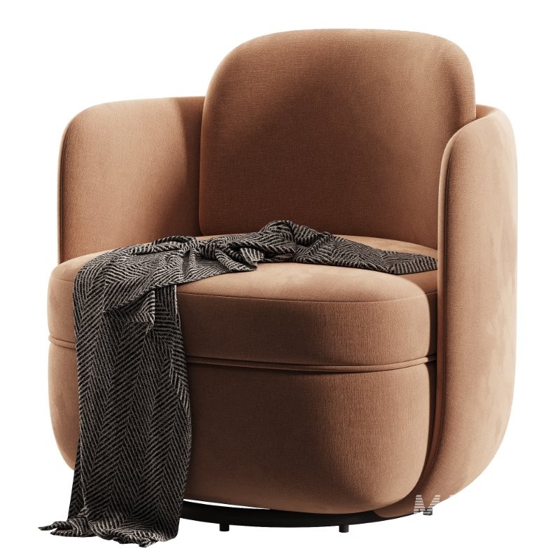 Wolfie Velvet Swivel Chair - Image 4