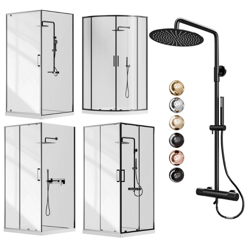 Beliani Set Shower Enclosure - Image 3