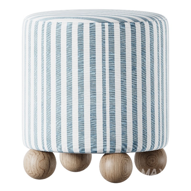 avito Striped pouf with round legs - Image 3