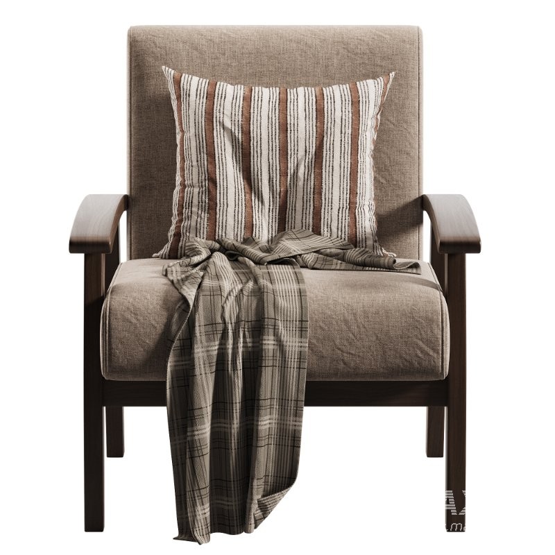 Modern Simple Style Solid Color Arm Chair - Image 2