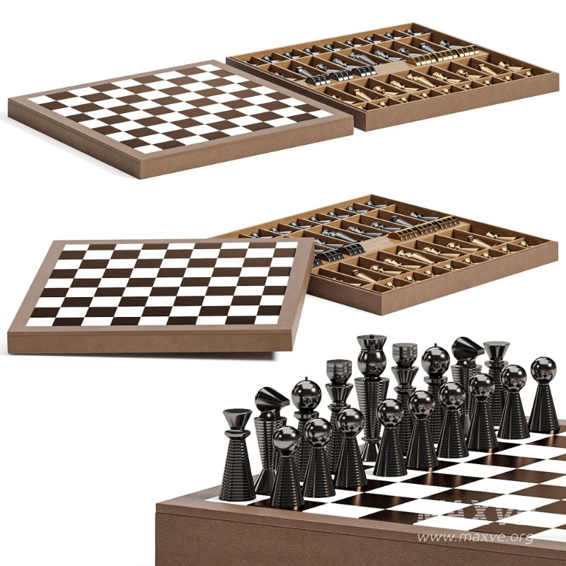 Beige Leather Chessboard - Image 4