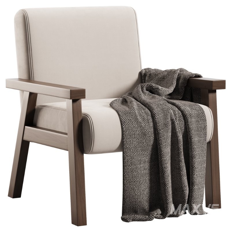 Simple Solid Color Armchair - Image 1