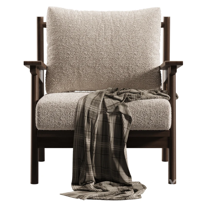 Drawing Room Use Foam Removable Cushions Arm Chair - Image 2