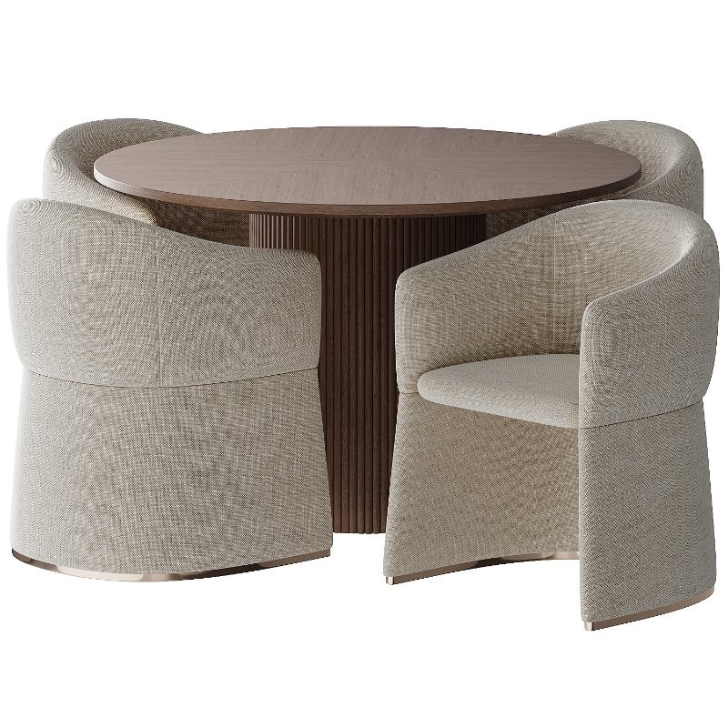 Bosca chair and Magnus Round Wood Dining Table - Image 1