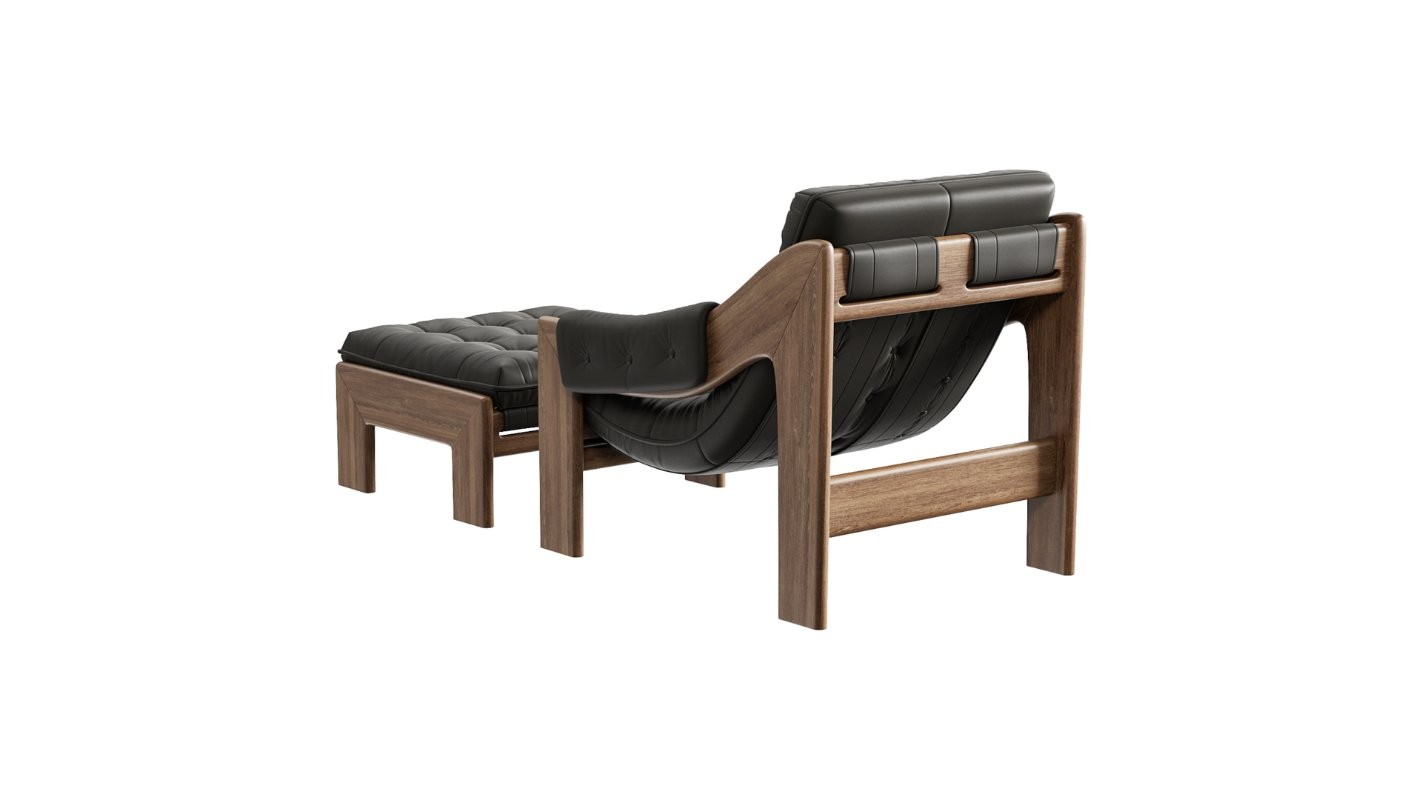 Four Hands Halston Chair with Ottoman - Image 1