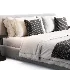 Amabilis Gray Cotton Linen Gray Fabric Contemporary Rectangular Headboard Bed - Thumbnail 3