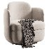 Wolfie Velvet Swivel Chair - Thumbnail 1