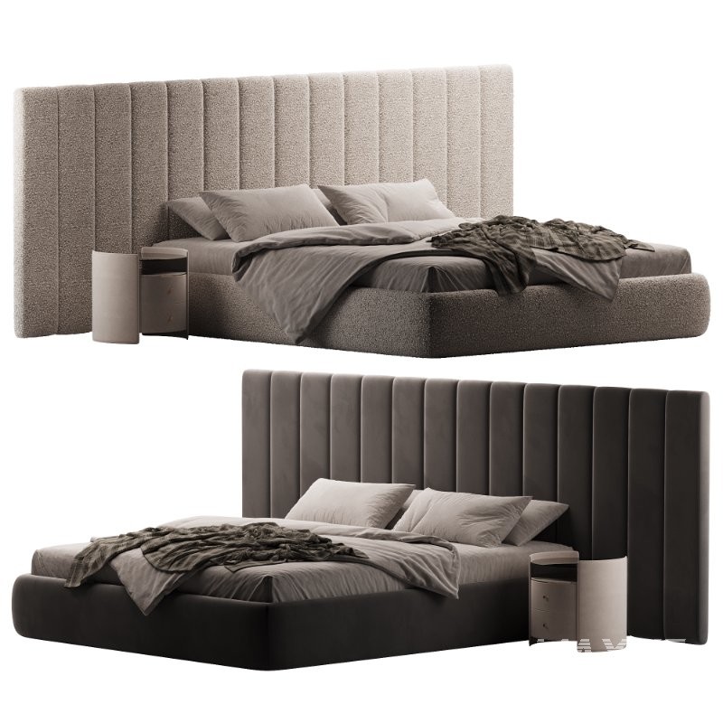 Rune King Bed Beige Velvet - Image 2