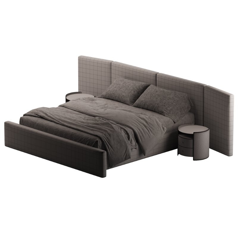 Apogee Bed Camel Velvet - Image 5