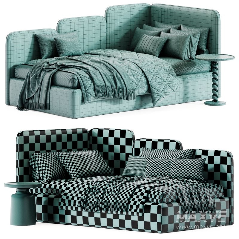 Children’s sofa bed with a soft backrest Garden - Image 7