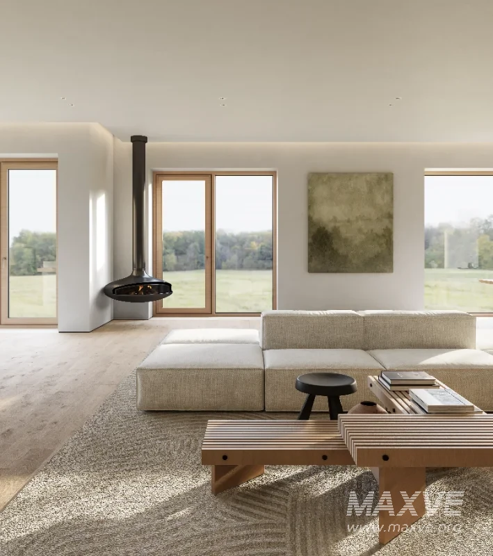 Modern living room and dining room interior scene - Image 10