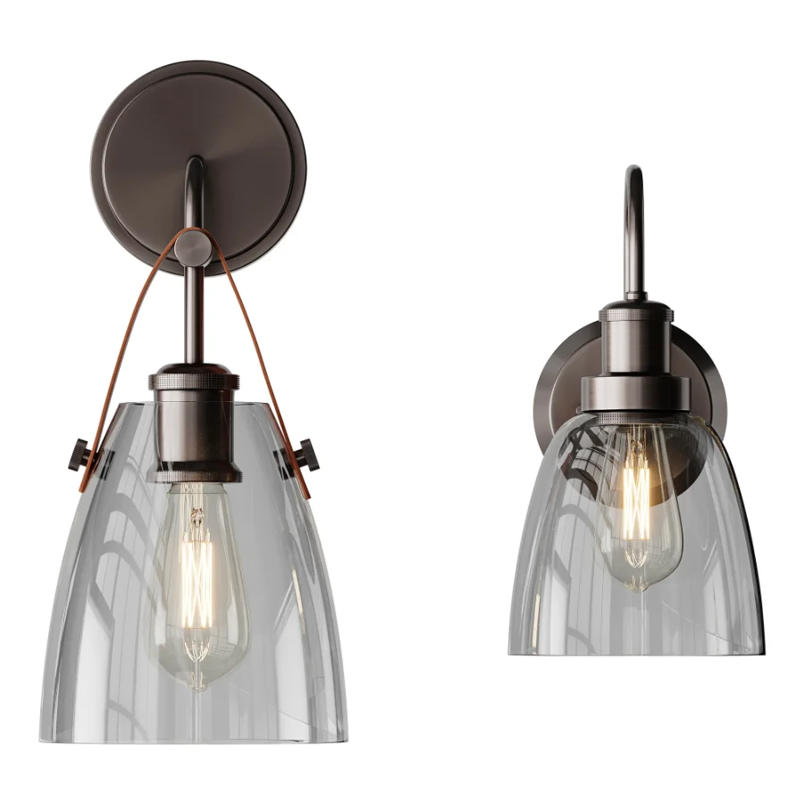 Glass and Leather And Versatile Bath Sconce - Image 9