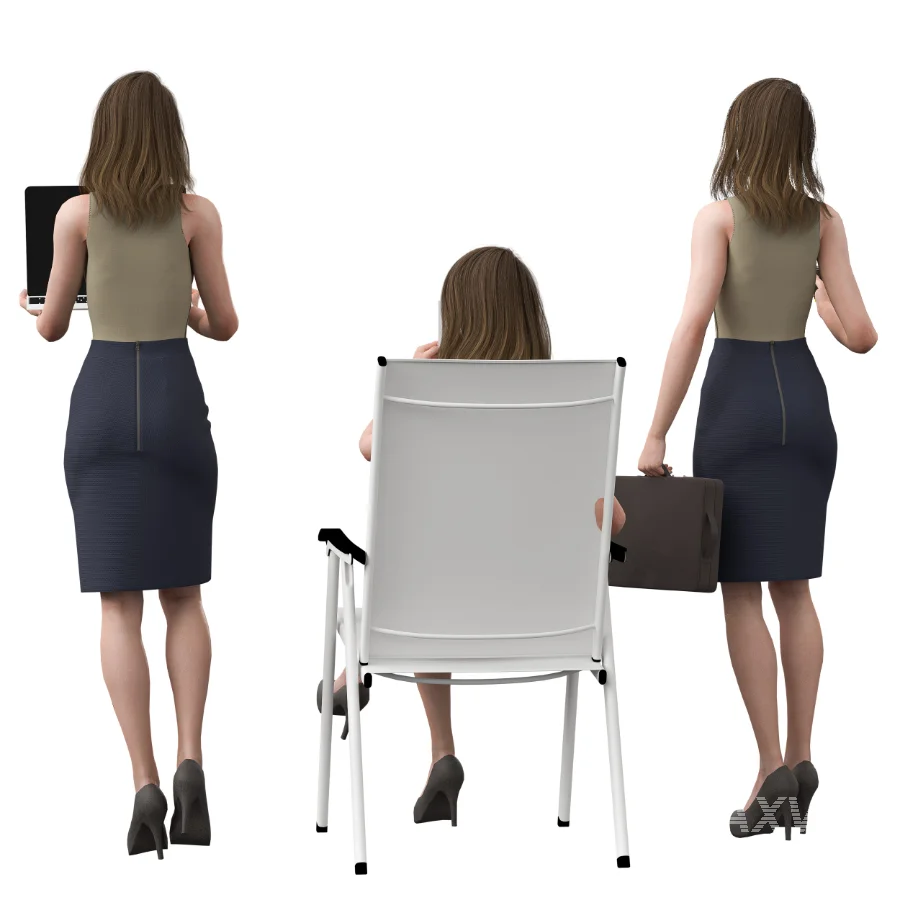 Woman Businessin 3 poses - Image 1