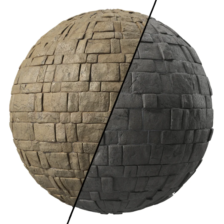 D314 Decorative Slat Stone wall – Sbsar Pbr 4k Seamless - Image 1