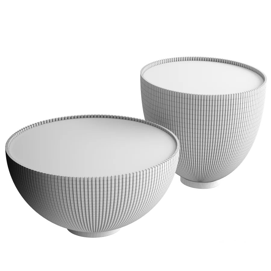 Round Sintered Stone Leather Drum Coffee Table Set - Image 3