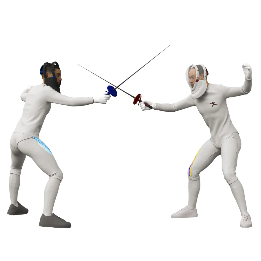 Fencing man in 2 poses - Image 3