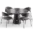Damato Sand Velvet Dining Chair and Taza Round Marble Dining Table - Thumbnail 6