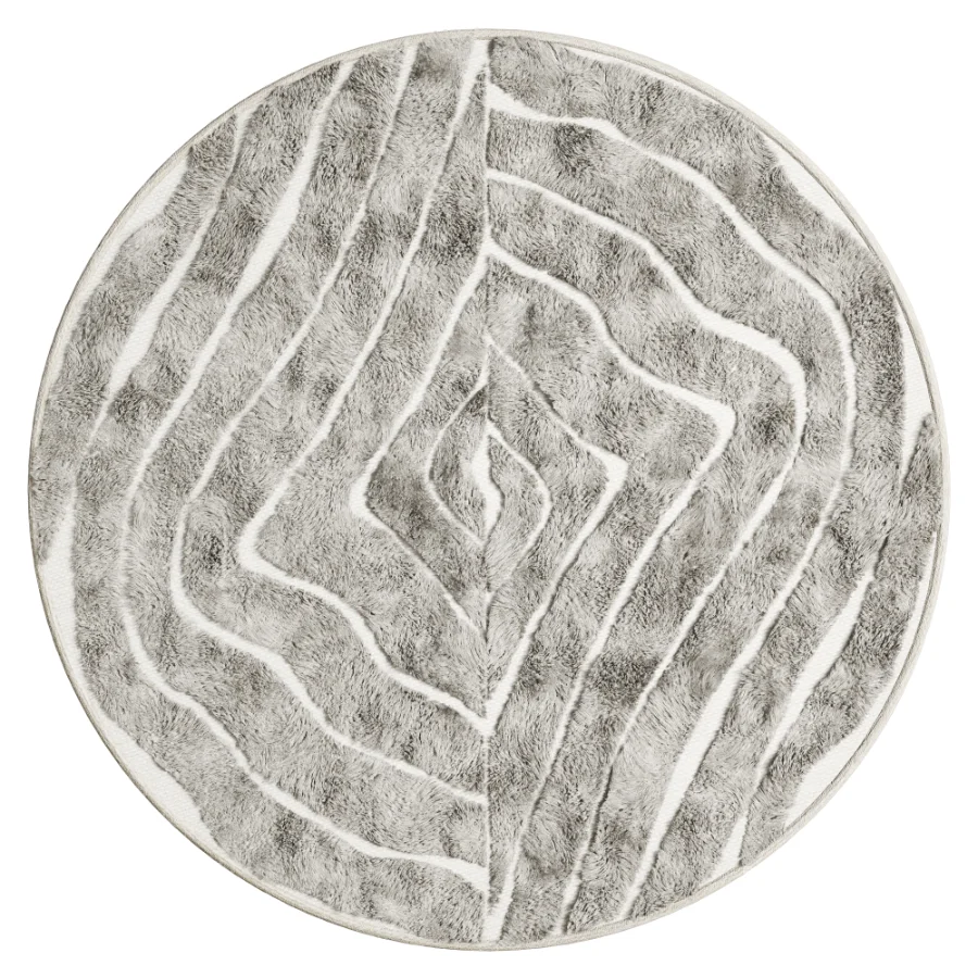 Modern Textureed Wool Round Rug - Image 2