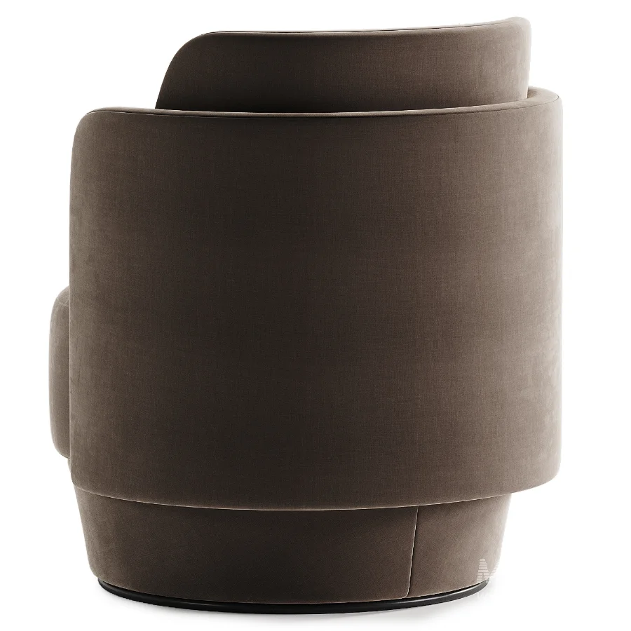 Baltimore beige ribbed velour swivel chair - Image 4