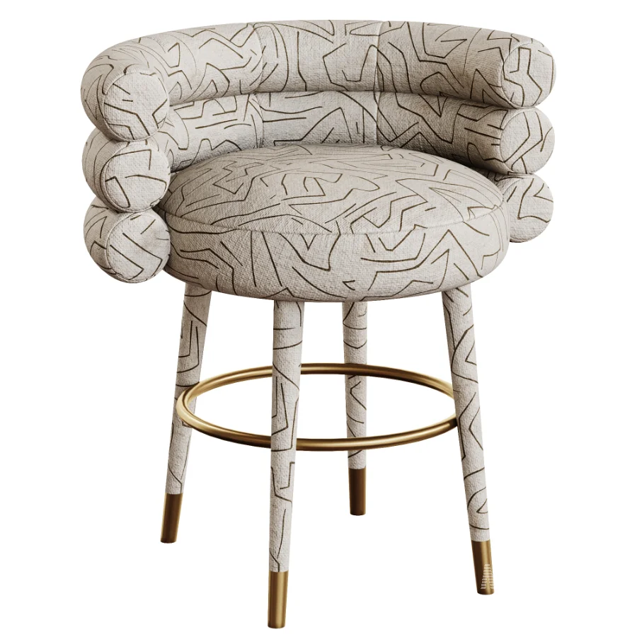 Betty Cream Velvet Counter Stool - Image 1