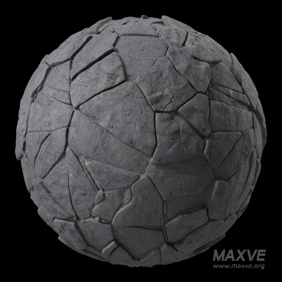 D317 BrushRock Stone wall – Sbsar Pbr 4k Seamless - Image 5