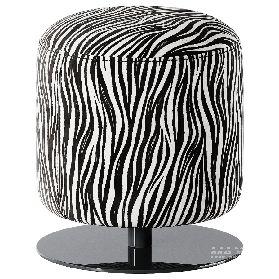 Olun Zebra Black Pouf - Image 1