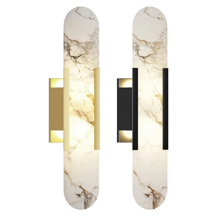 Melange Elongated Alabaster Wall Lamp - Image 1