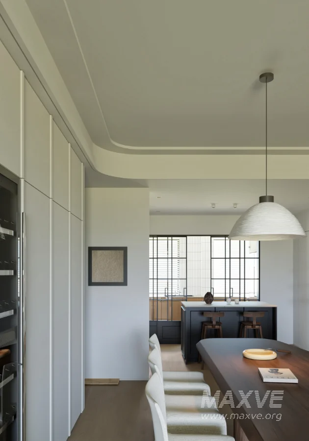 Modern living room and dining room office room interior scene - Image 9