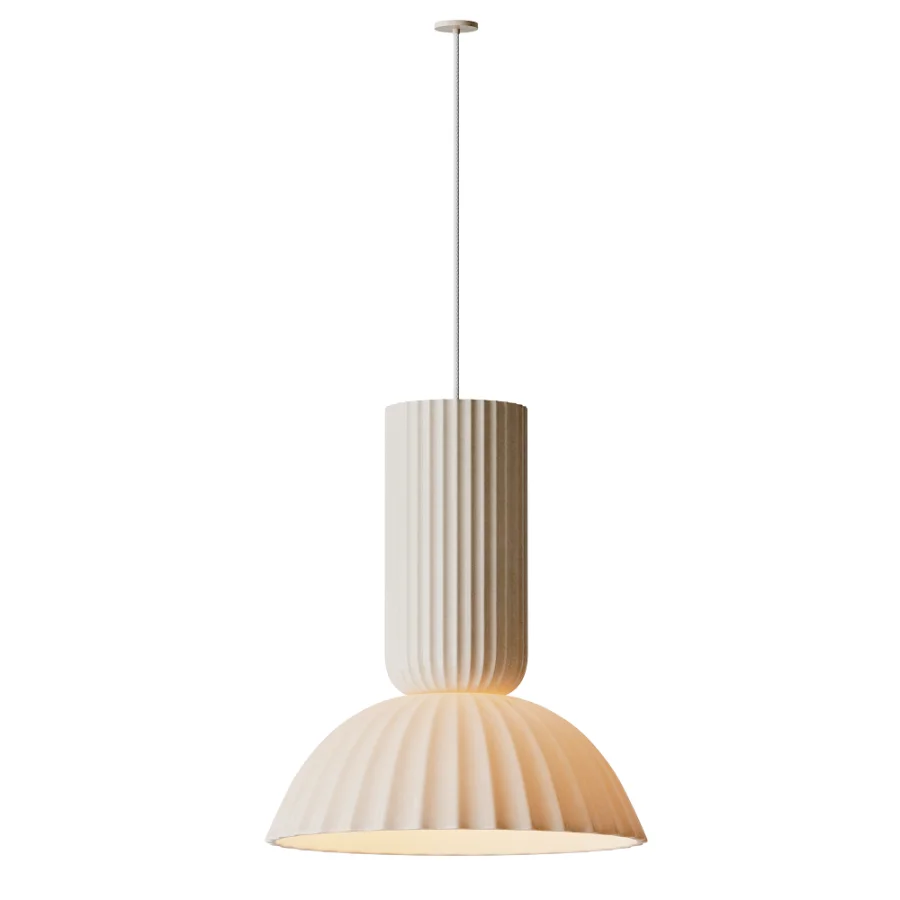 Jeanne Fluted White Porcelain Dome Pendant Light - Image 5