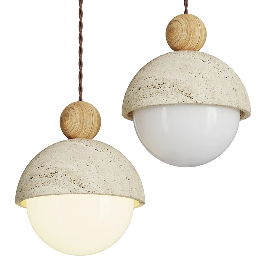 Wabi Sabi Travertine Pendant - Image 1