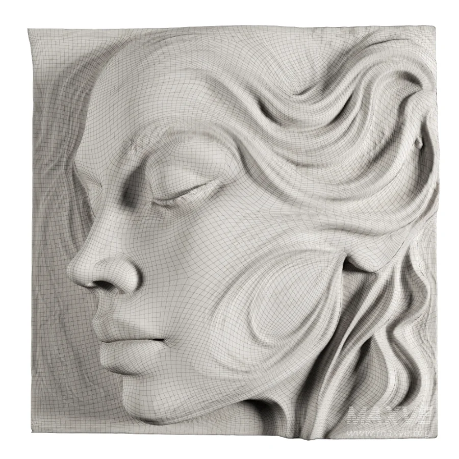 Artistic Female Portrait Relief Wall Art - Image 5