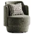 Baltimore beige ribbed velour swivel chair - Thumbnail 2