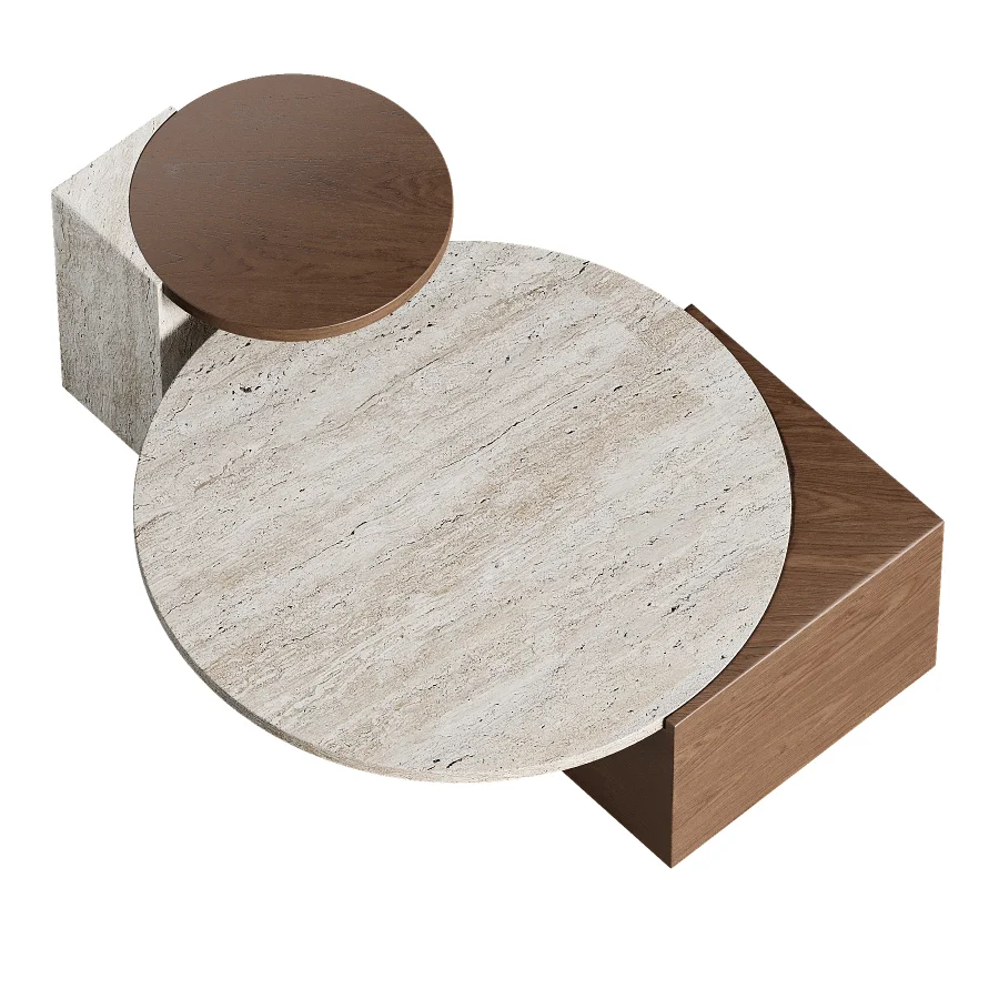 Oraine Travertine Coffee Table Set - Image 4