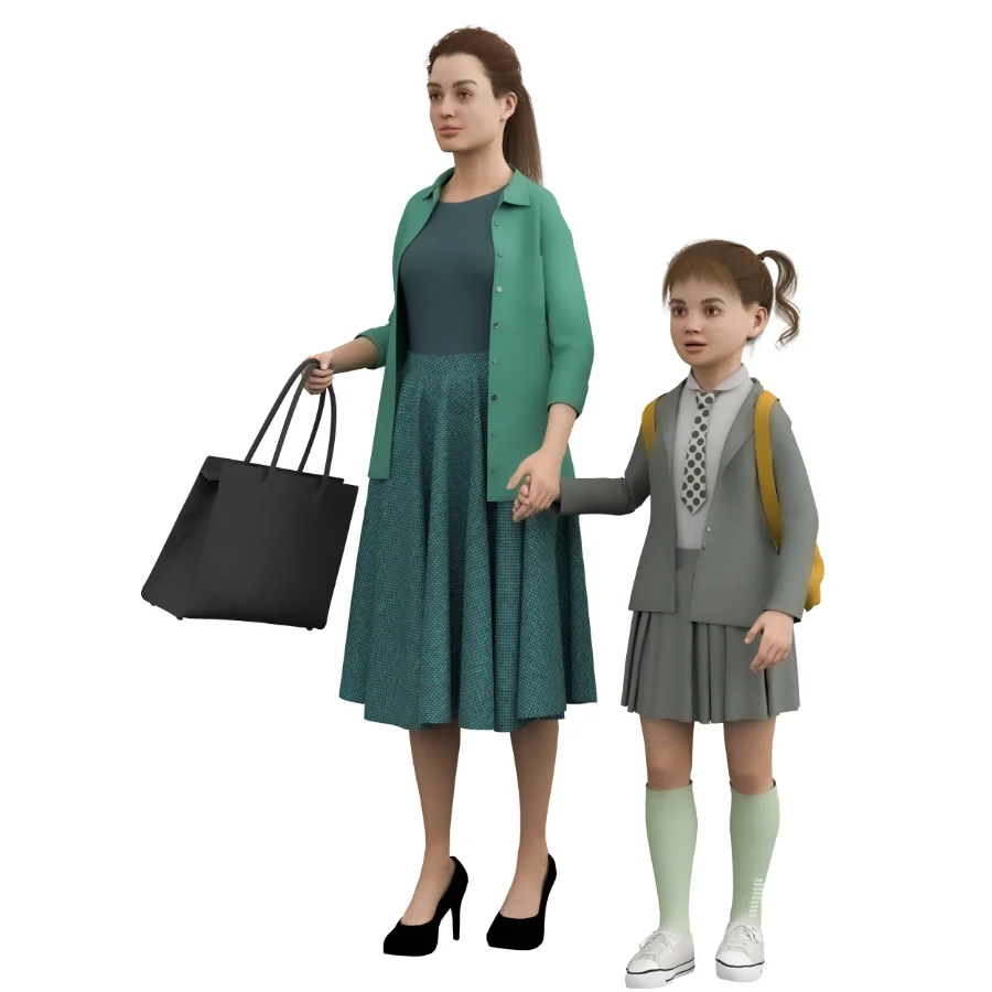 School Girl and Mother - Image 1