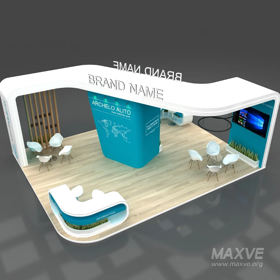 booth 3d model - Image 3