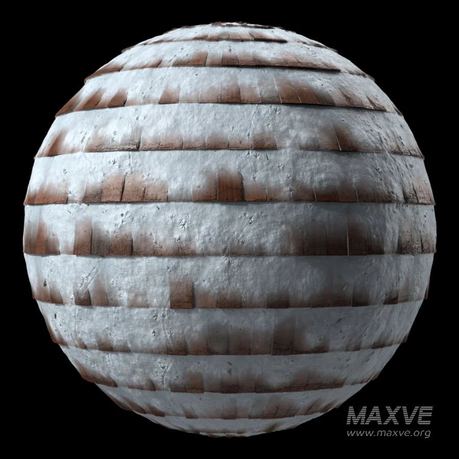 D265 wood Roofing by Snow – Sbsar Seamless PBR 4k - Image 1