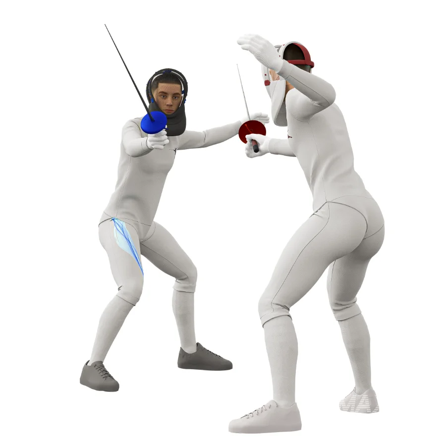 Fencing man in 2 poses - Image 4
