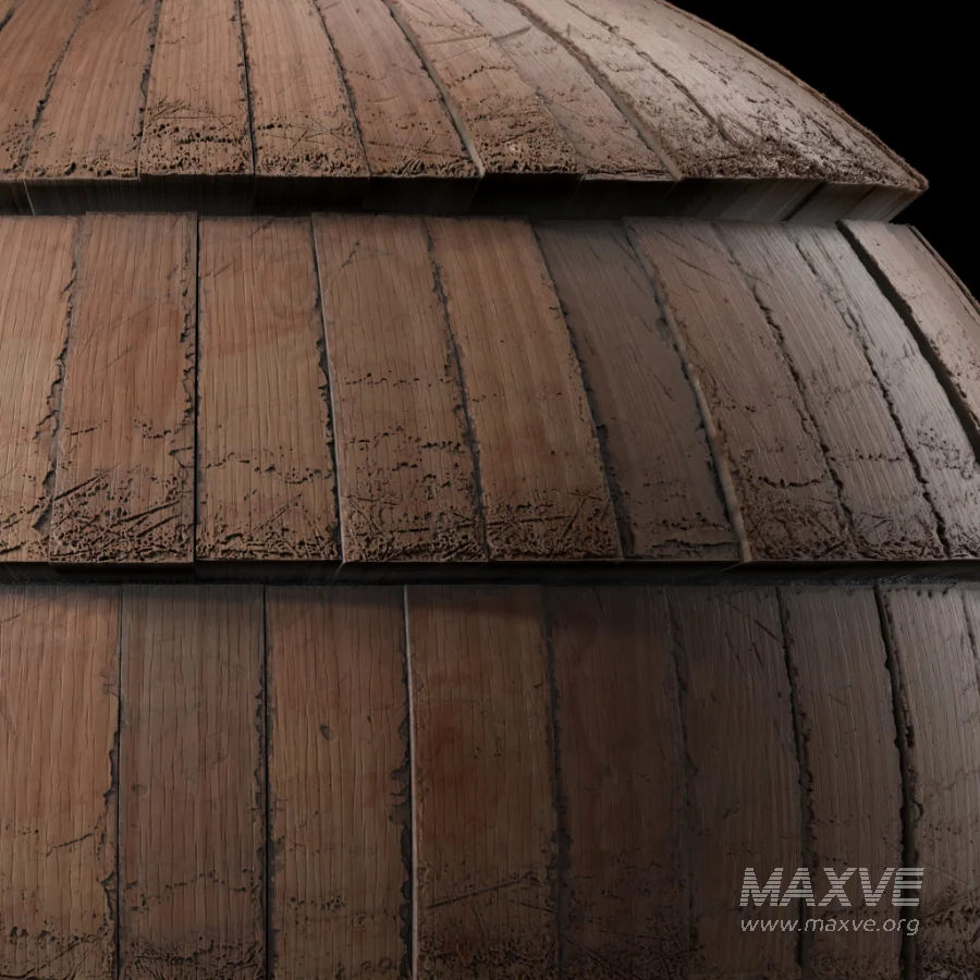 D264 Wood Roofing by Snow – Sbsar Seamless PBR 4k - Image 3