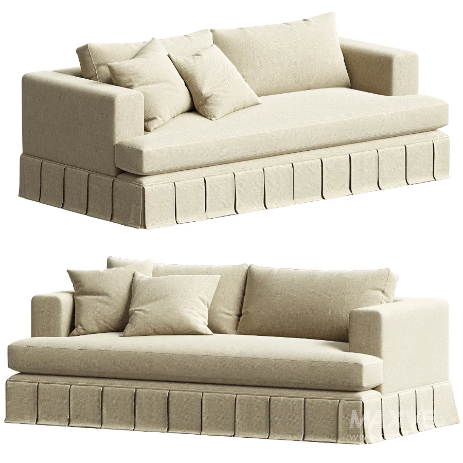 Norfolk Wide Arm Pleated Sofa - Image 4