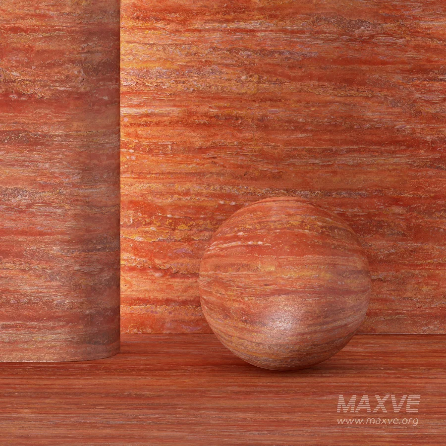 Red Travertine Vein Cut Material - Image 2