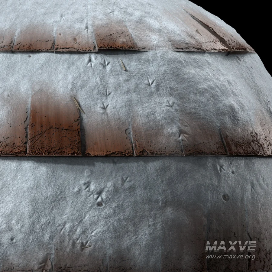 D265 wood Roofing by Snow – Sbsar Seamless PBR 4k - Image 2